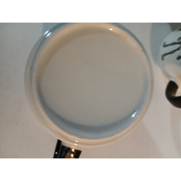 3 Halloween Skelton Mug/ Dancing Skeltons, Spiders,& Bats, Black White 16 Oz New - Picture 16 of 16